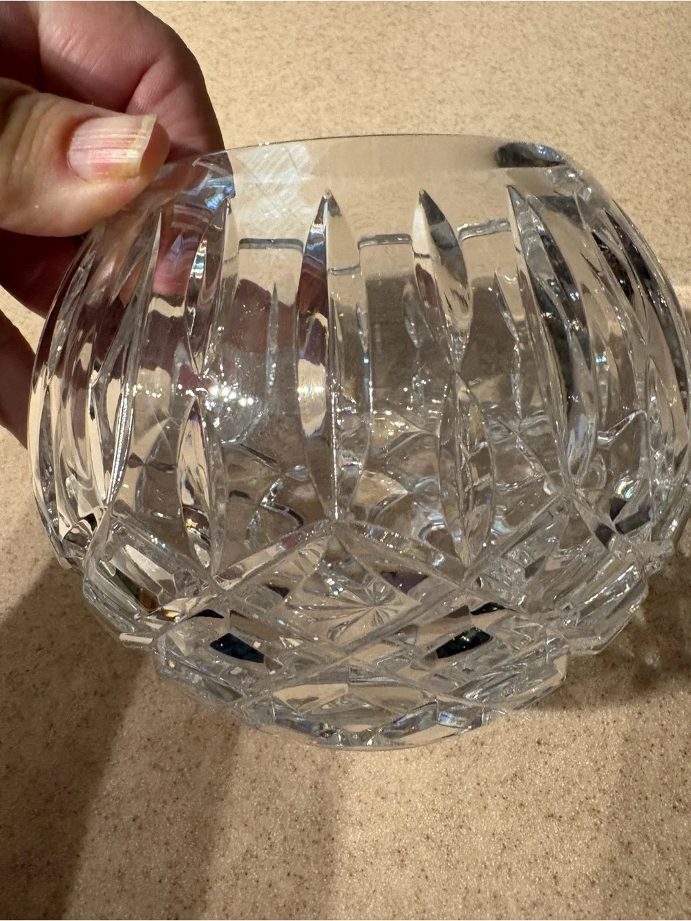 Vintage cut crystal rose bowl. Like new. 4.25” tall